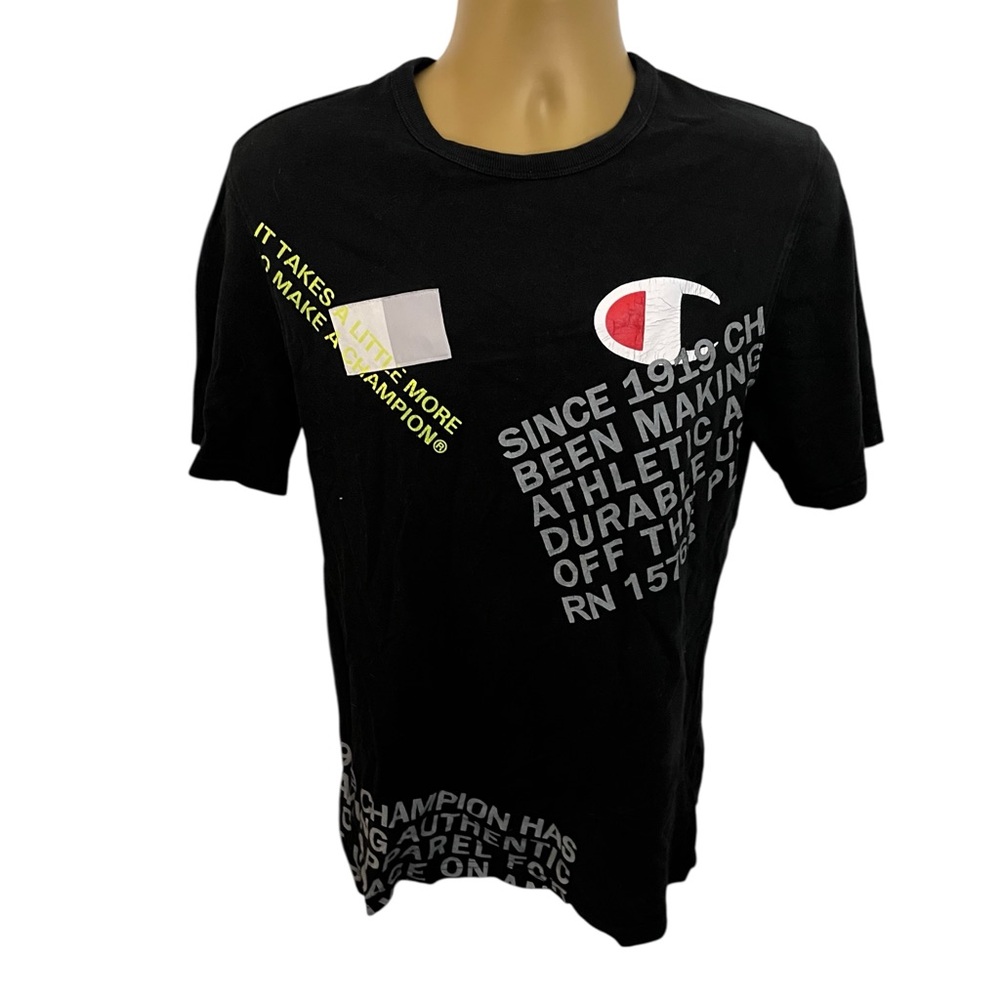 Champion Heritage Behind The Label Short Sleeve Tee Black M - Picture 1 of 10